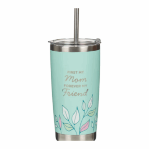 Green Stainless Steel Travel Tumbler with Straw